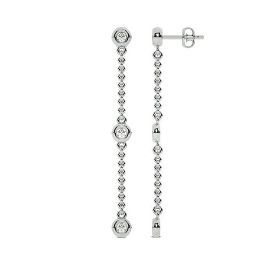 Luminous Strands White Gold Lab Grown Diamond Earrings