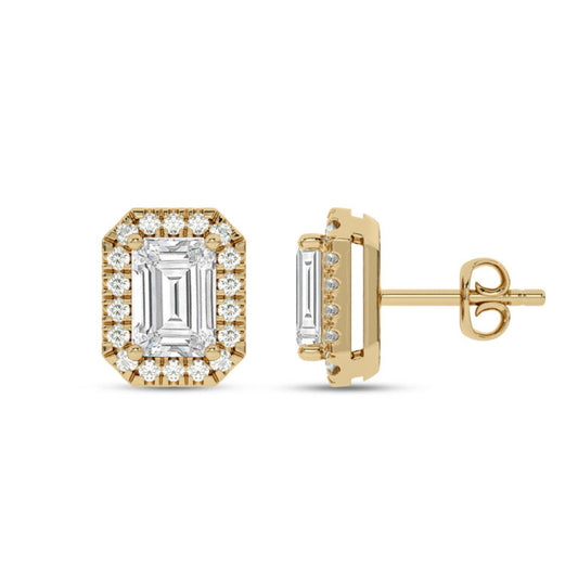 Dainty Lab Grown Diamond Imperial Halo Earrings