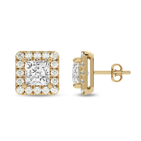 Dainty Lab Grown Diamond Regal Halo Earrings