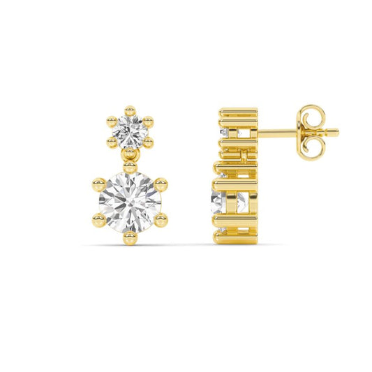 Duo Drop Lab Grown Diamond Earrings