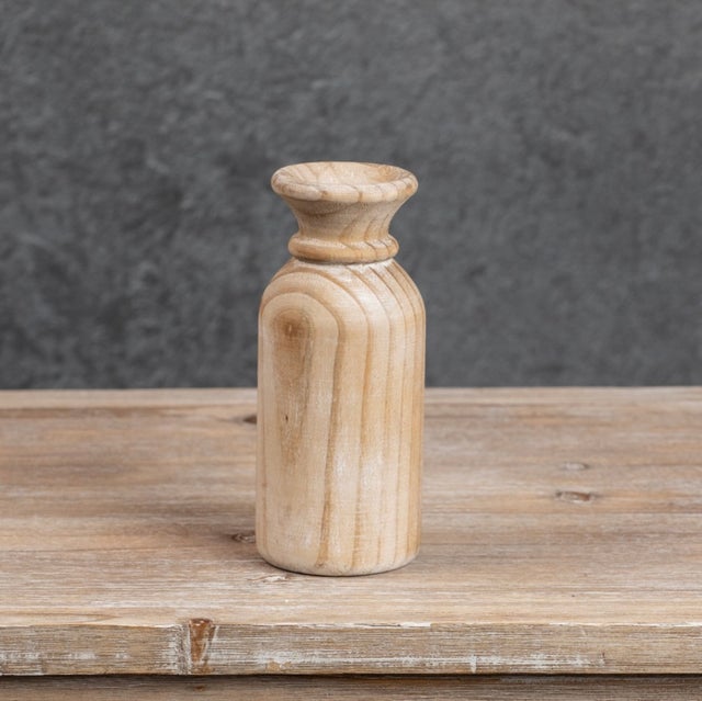 7.5" Natural Wood Vase