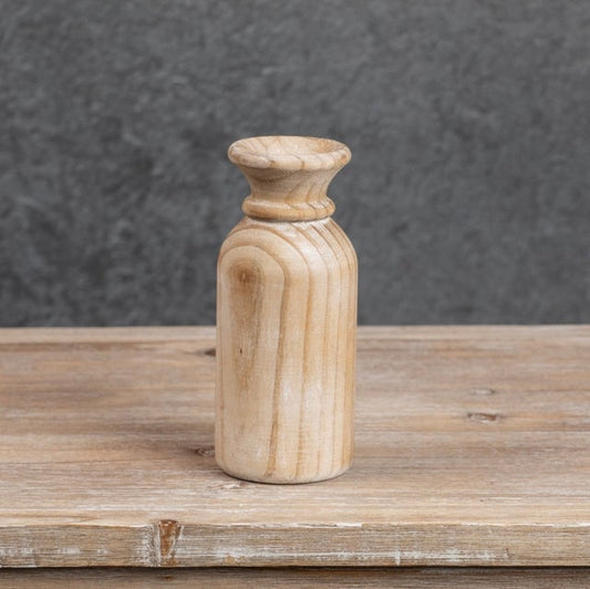 7.5" Natural Wood Vase