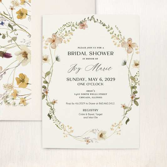 Earthy Garden Bridal Shower Invitations