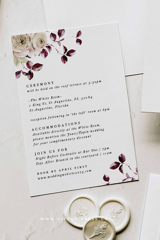 Tropical Floral Enclosure Card | Samantha