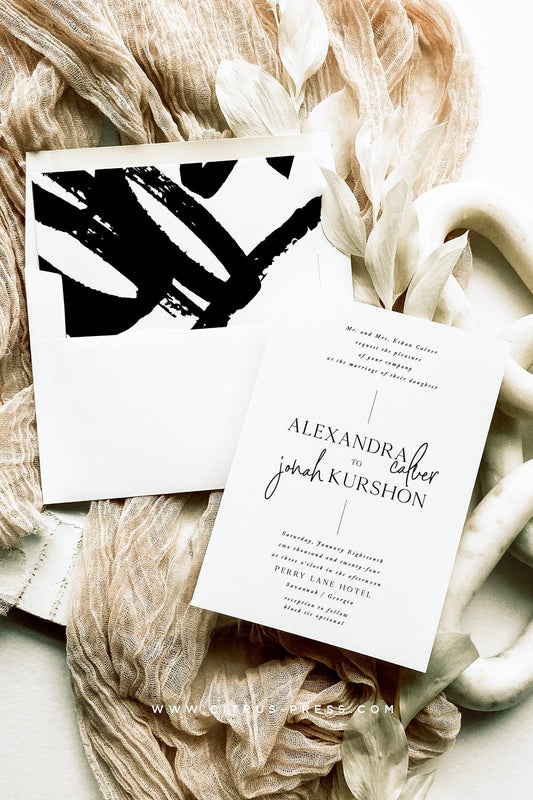 Black And White Wedding Invitation | Lexi