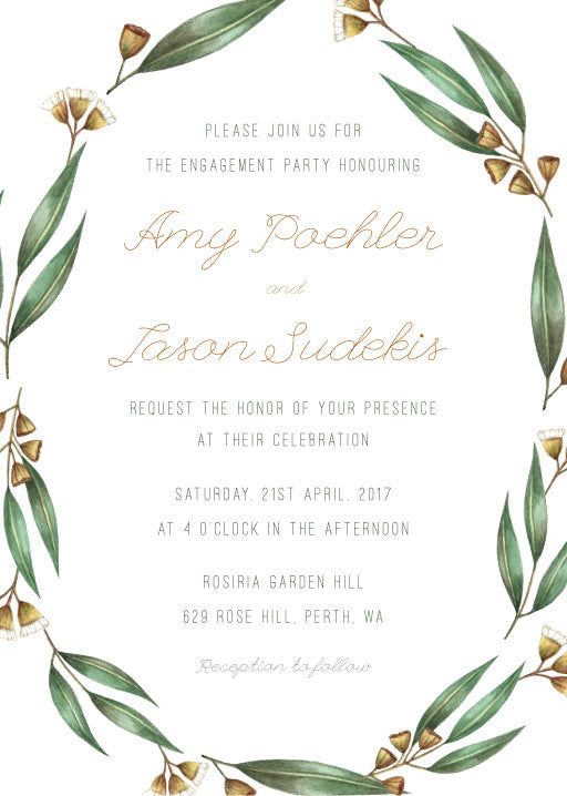 Under The Eucalyptus Engagement Invitations by Stefan A.