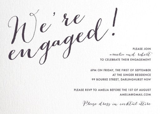 Script Engagement Engagement Invitations by Amelia S.
