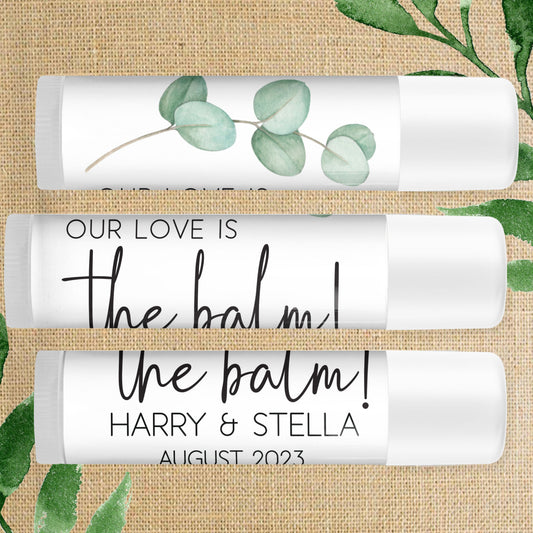 Eucalyptus Wedding Lip Balm + Labels