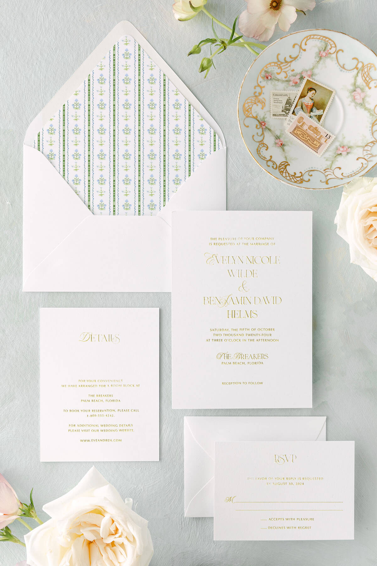 Foil Wedding Invitations | The Evelyn