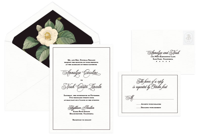 Exquisite Letterpress Wedding Invitation