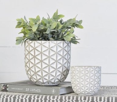 Large White Diamond Planter