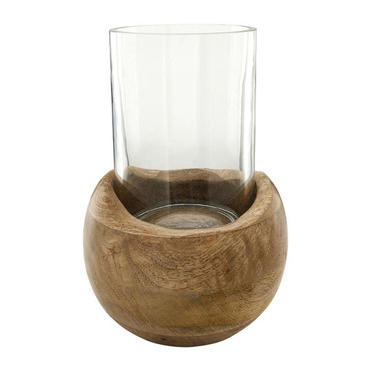Wooden Glass Hurricane - Large