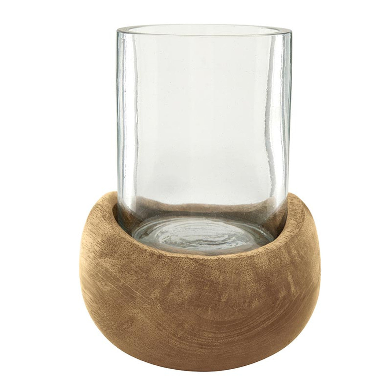 Wooden Glass Hurricane - Medium