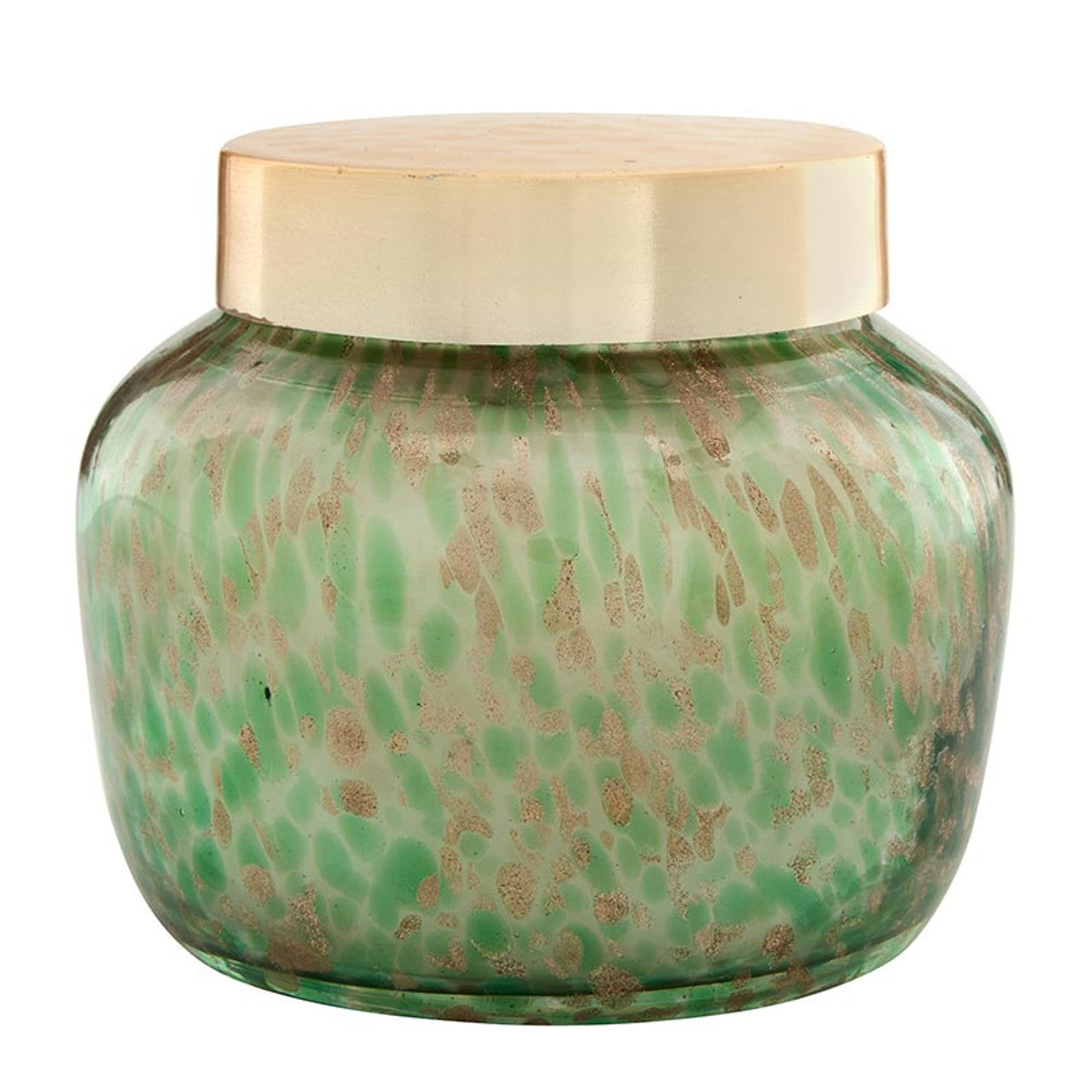 Green Candle with Gold Lid