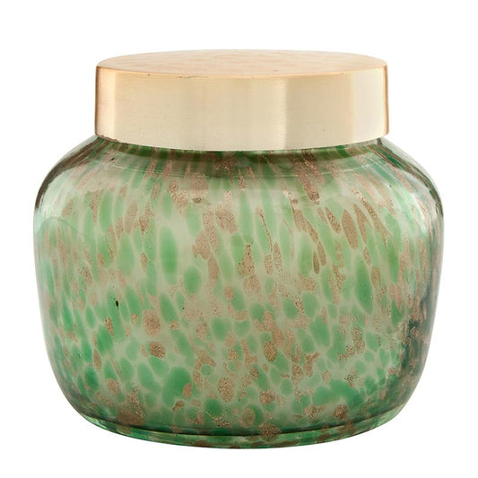 Green Candle with Gold Lid