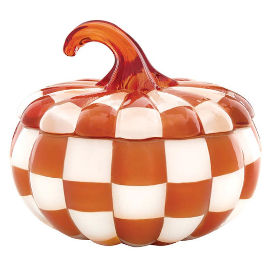 Orange Glass Pumpkin Candle - Large