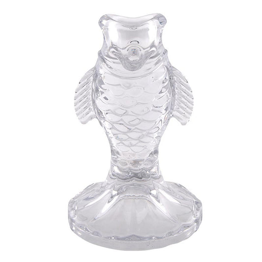 Clear Glass Fish Taper Candle Holder