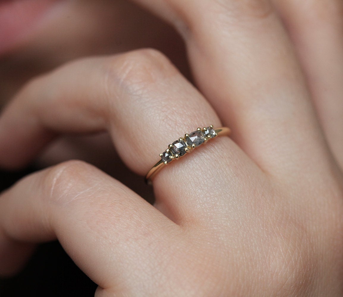 Fiona Ombre Salt & Pepper Diamond Ring