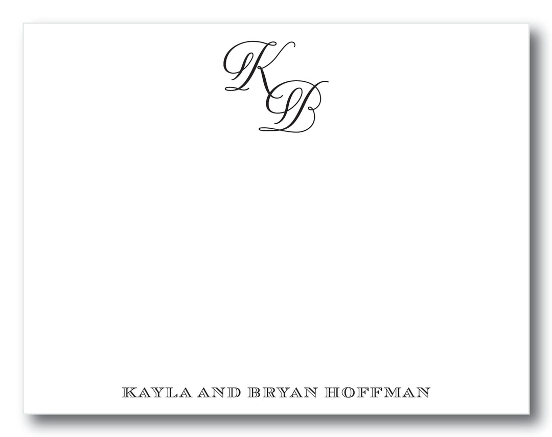 The Script Initials Flat Note Card