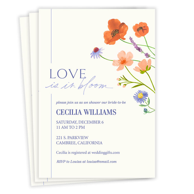 Love Is in Bloom Flat Wedding Shower Invitation