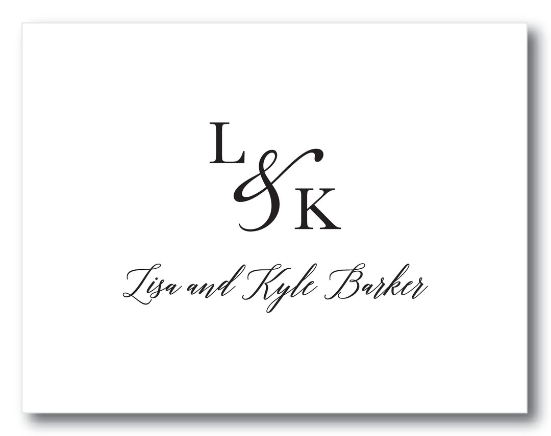 The Ampersand Block Initials Folded Note Card