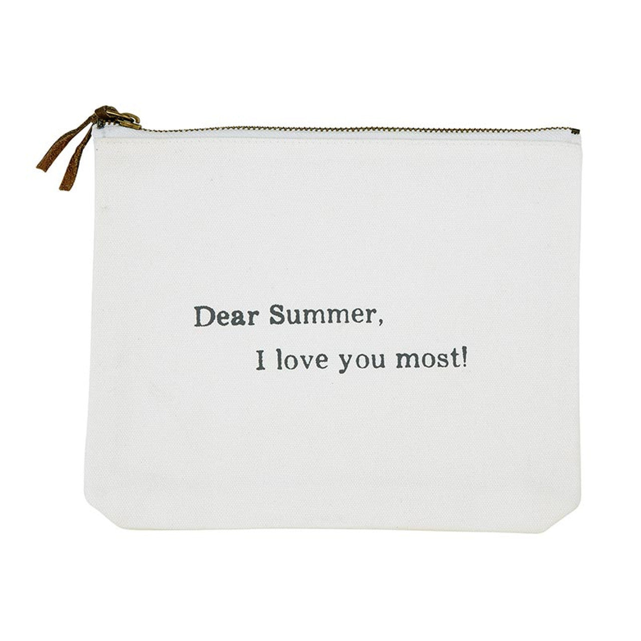 Face to Face Canvas Zip Pouch - Dear Summer, I Love You The Most