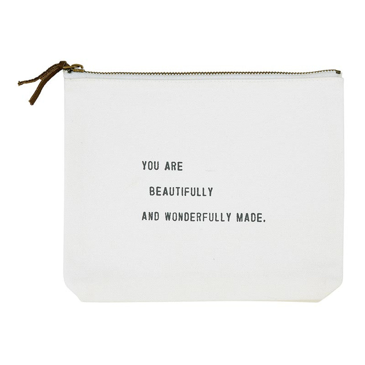 Face to Face Canvas Zip Pouch - You Are Beautifully And Wonderfully Made