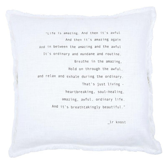 Face To Face Square Sofa Pillow - Life Is Amazing