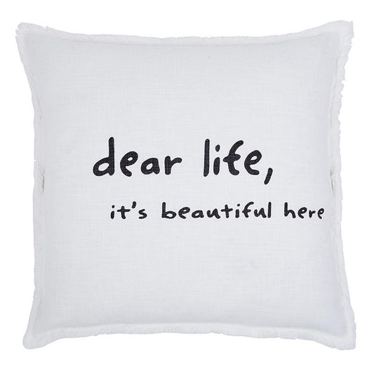 Face To Face Square Sofa Pillow - Dear Life, It's Beautiful Here