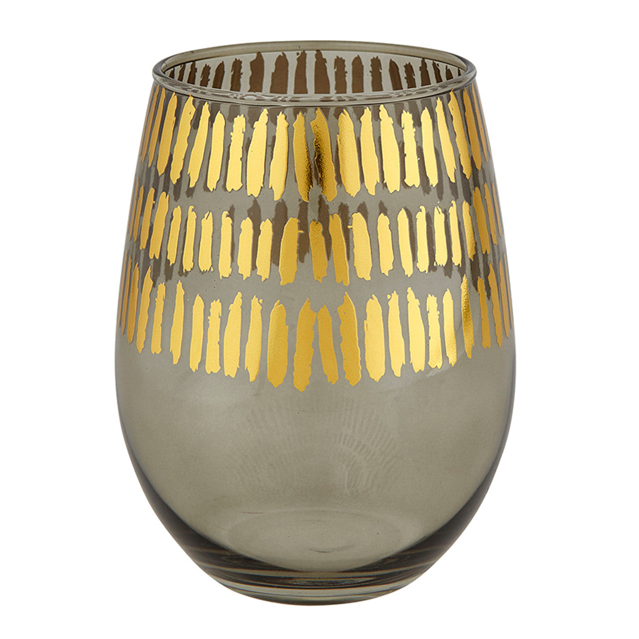 Gold + Grey Stemless Glass