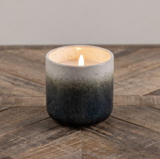 4" Blue Ceramic Timer LED Candle