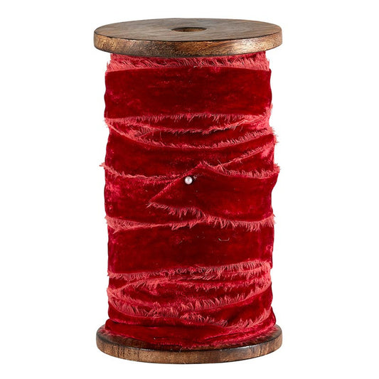 Frayed Velvet - Red