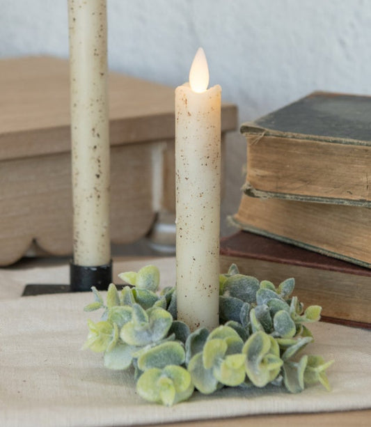 6.75" Linen Taper Timer Candle