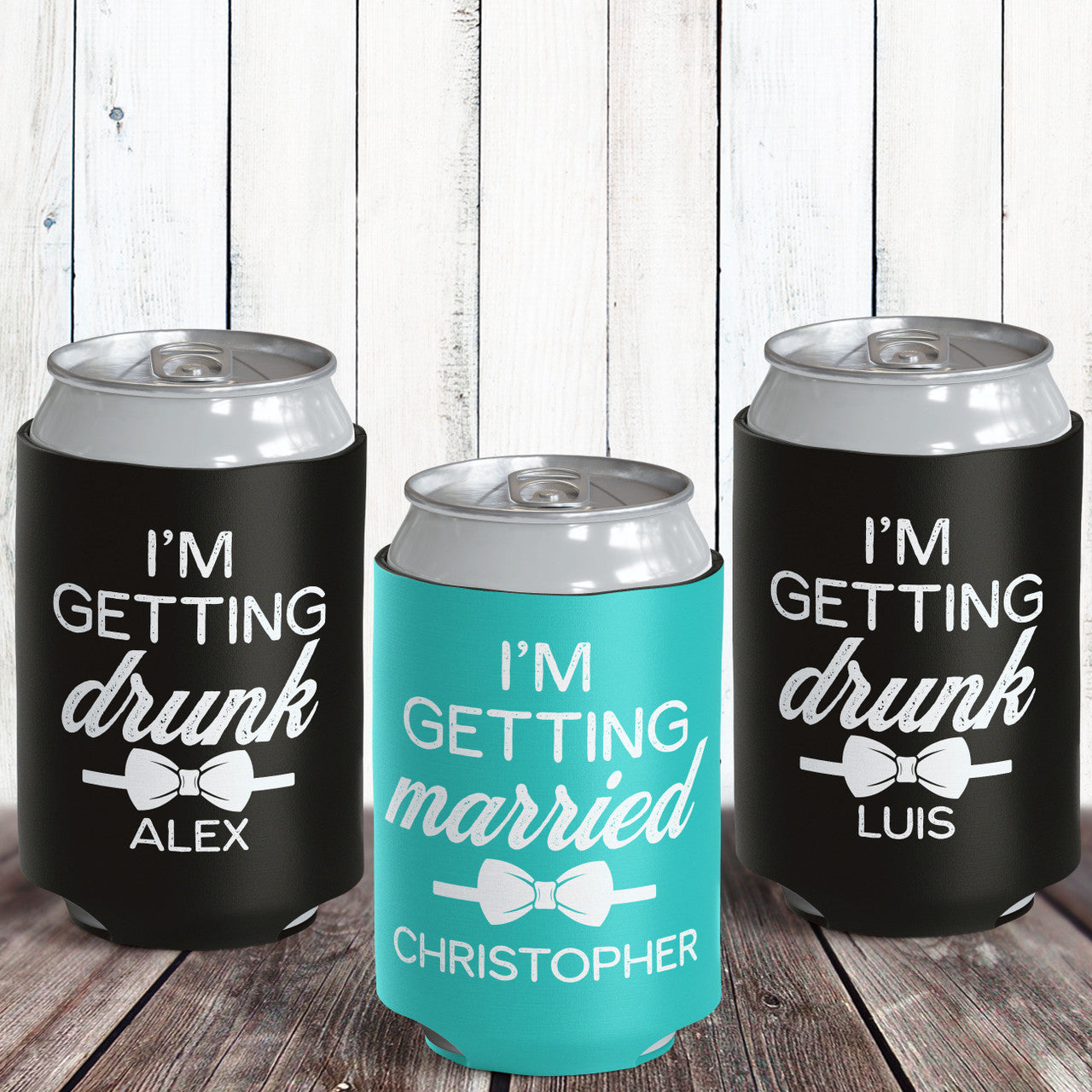 Drunk + Married Bachelor Party Can Coolers