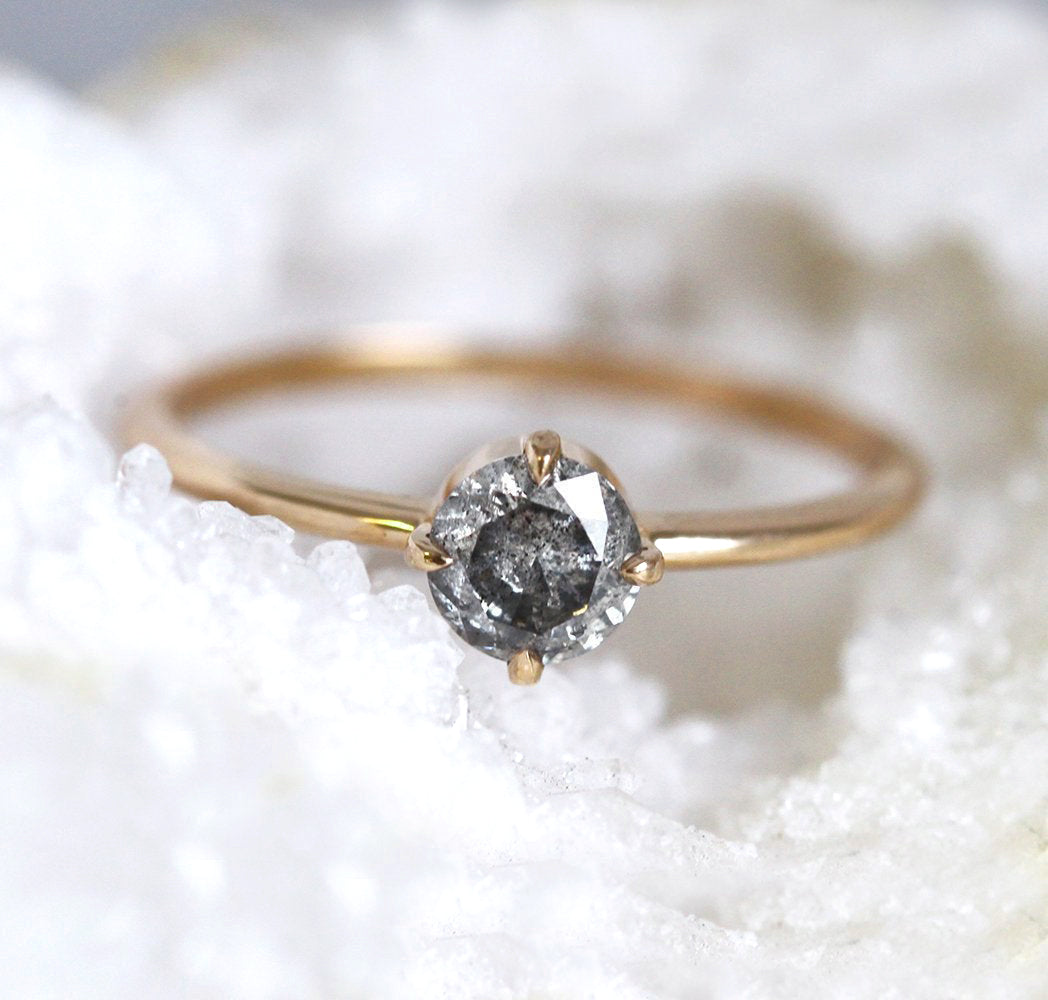 Giselle Round Salt & Pepper Diamond Ring