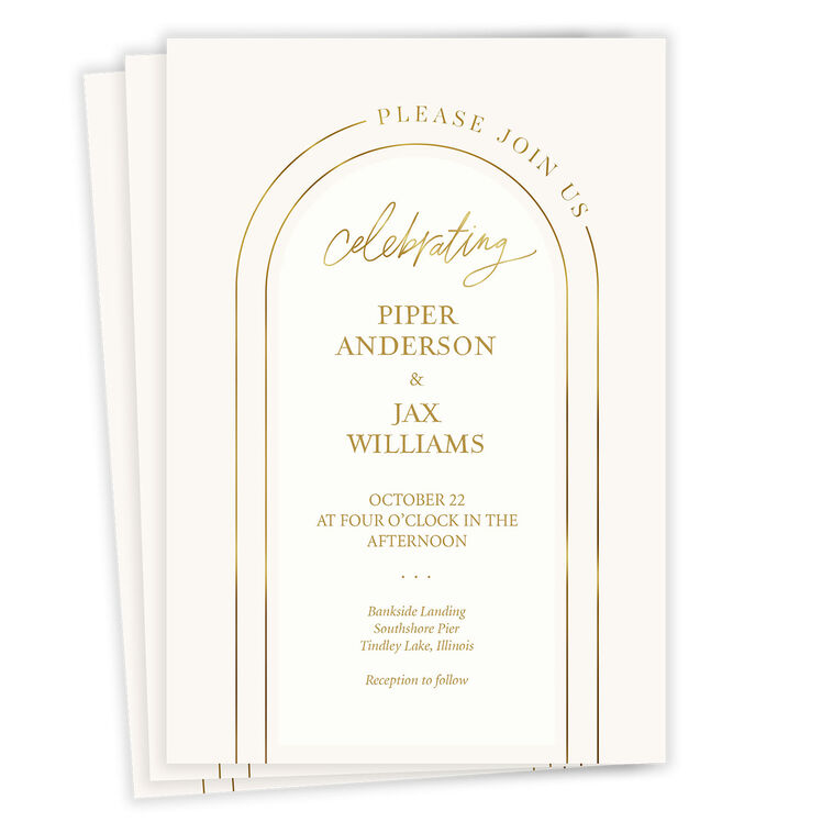 Elegant Gold Arch Wedding Invitation