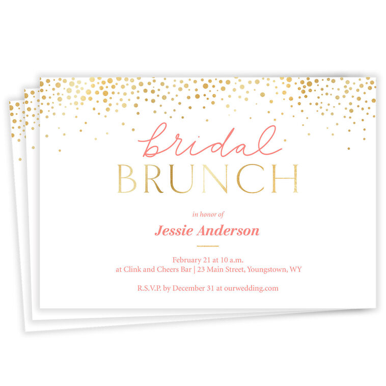 Gold Shimmer Brunch Bridal Shower Invitation