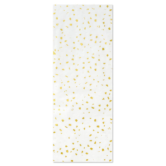 Gold Foil Flecks on White Tissue Paper, 4 sheets