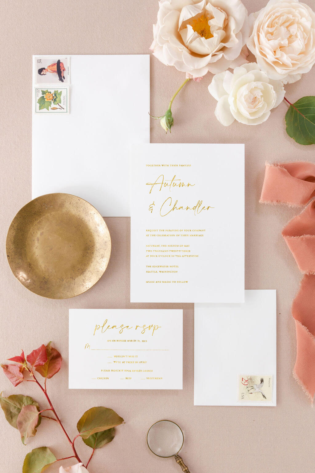 Gold Foil Invitations | The Autumn