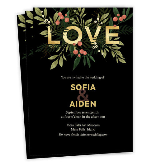 Botanical Love Flat Wedding Invitation