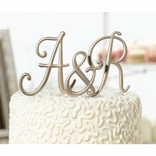 Gold Monogram Cake Topper