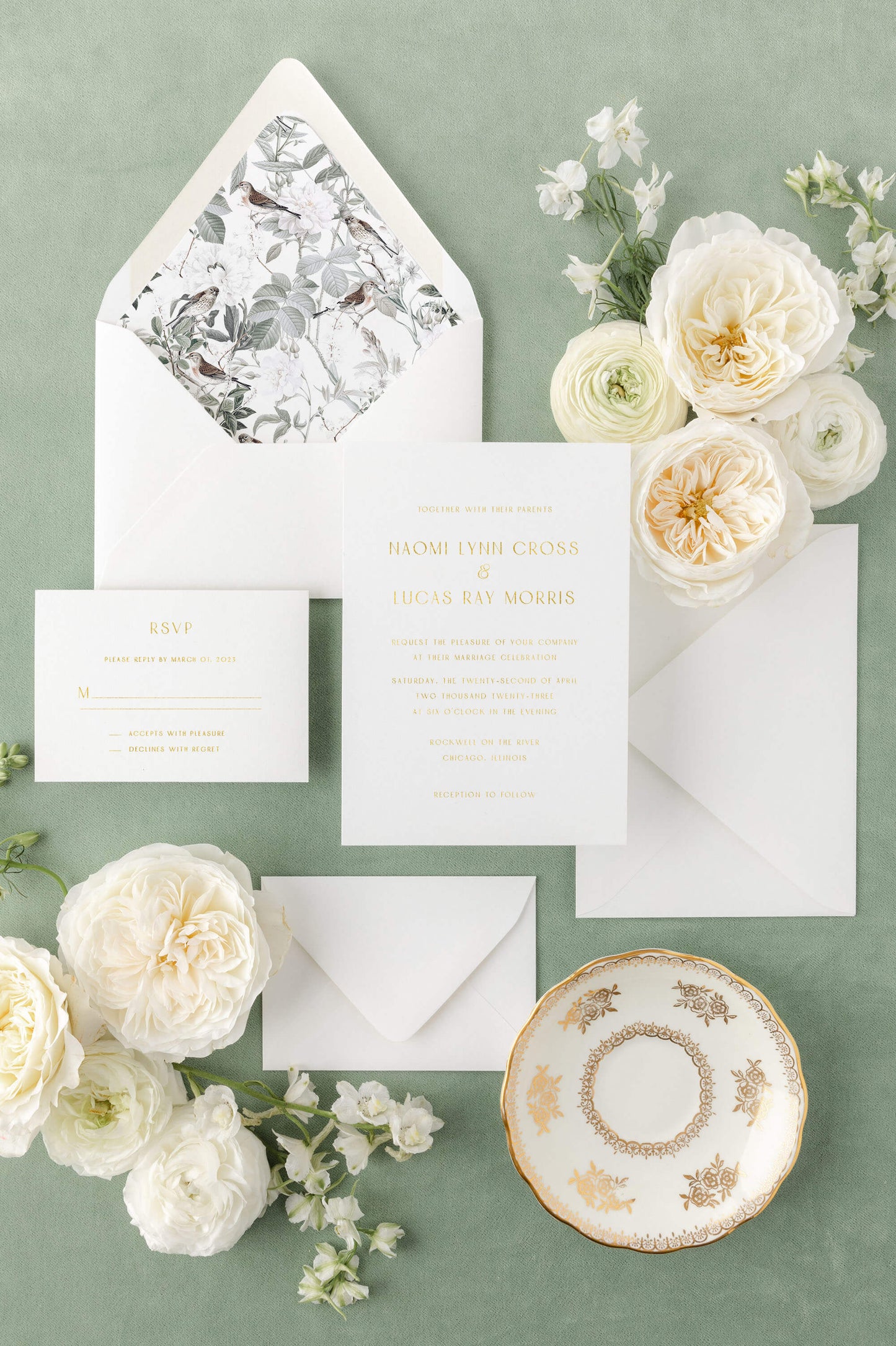 Gold Wedding Invitations | The Naomi
