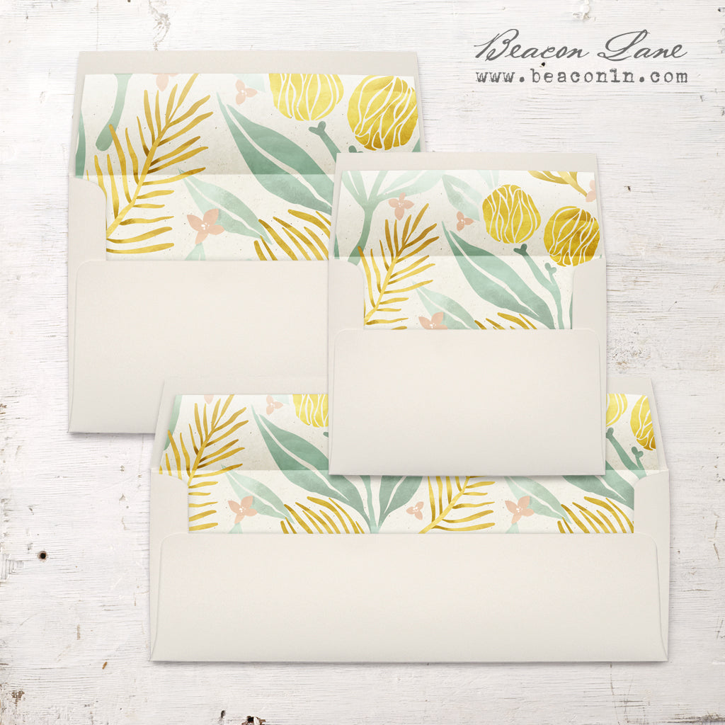 Golden Leaves Envelope Liners