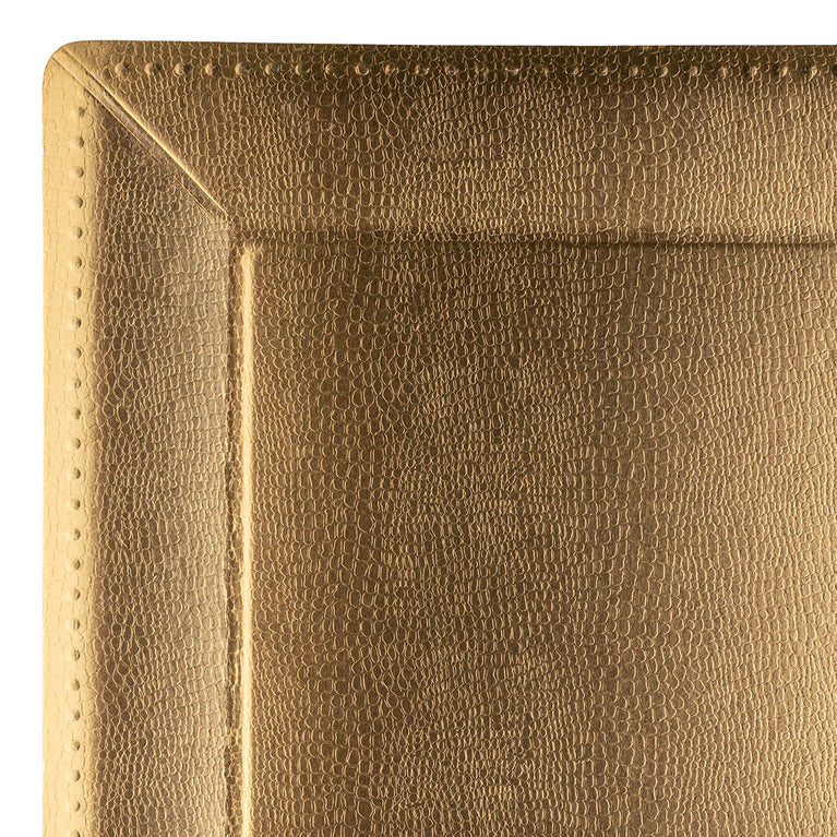 Gold Square Edge Beaded Disposable Paper Charger Plates (13")