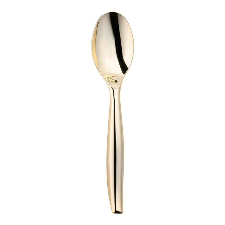 Gold Disposable Plastic Serving Spoons