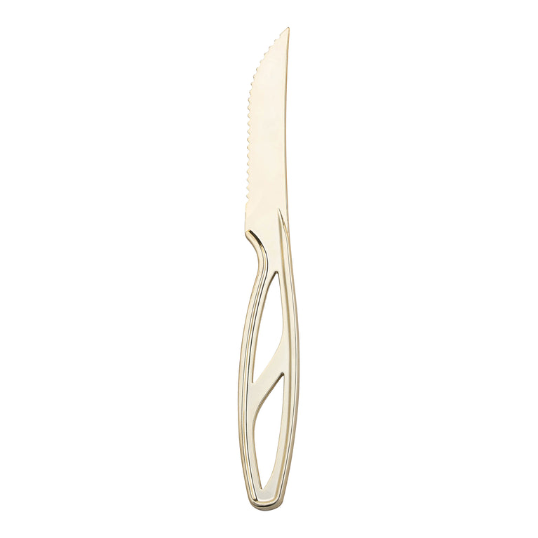Gold Disposable Plastic Steak Knives