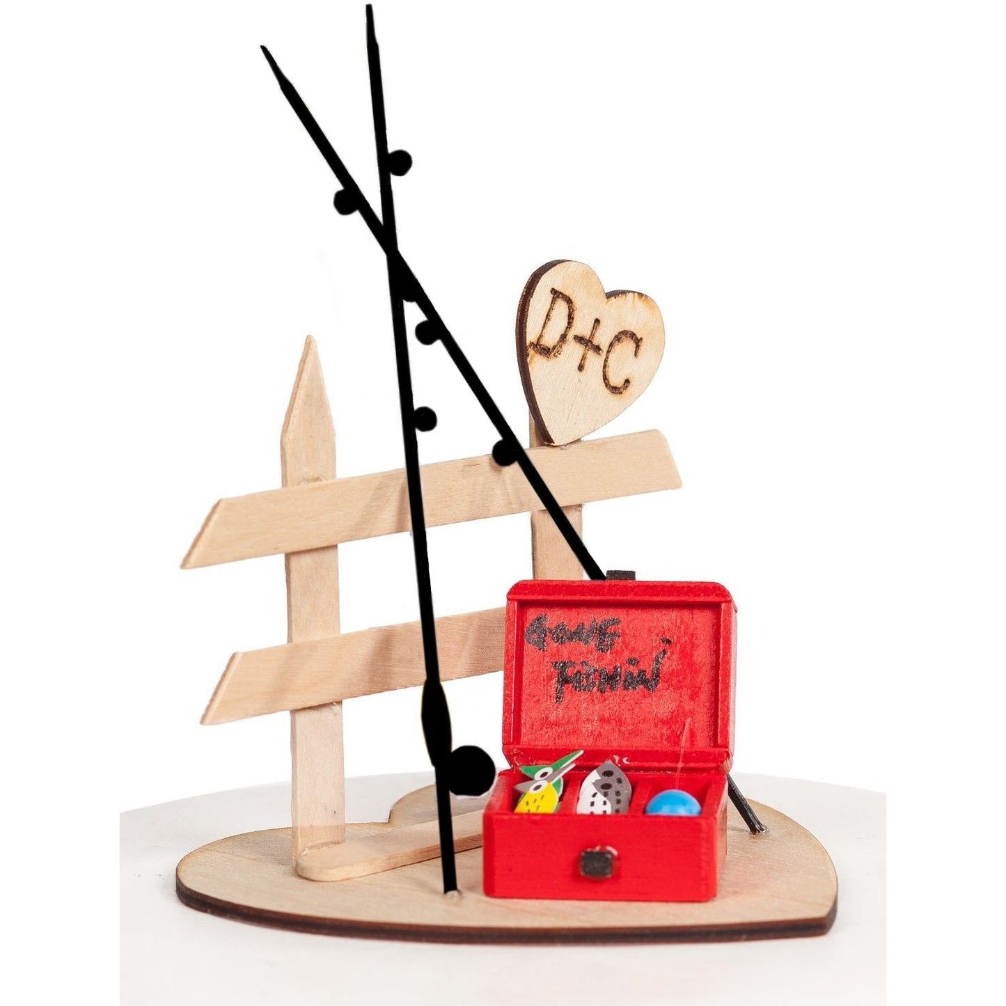 Gone Fishin' Fishing Wedding Cake Topper