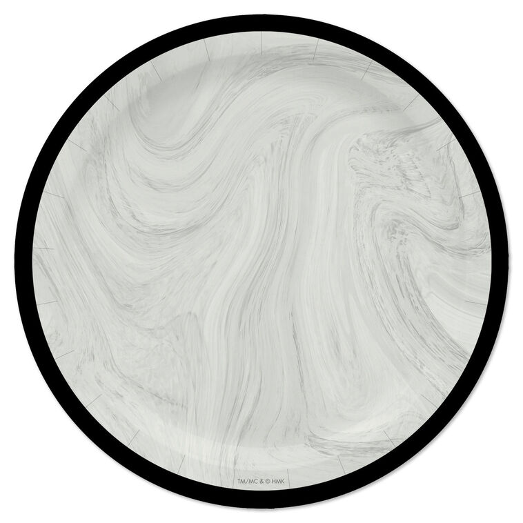 Gray and White Marbled Dessert Plates, Set of 8