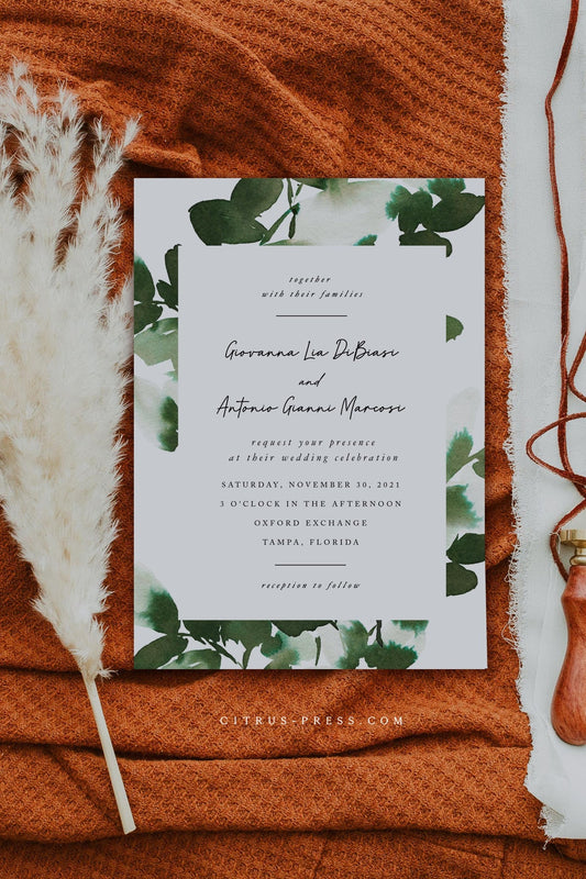 Eucalyptus Greenery Wedding Invitation | Printable Template