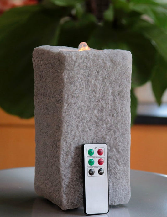 Water Fountain Aquaflame Candle - Gray Stone